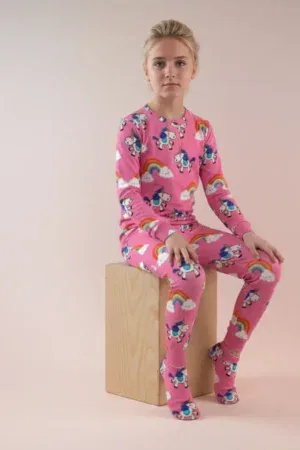 Grenouillère polaire licorne rose