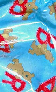 bavoir PVC imperméable adulte fantaisie Vinyle Alphabet ciel