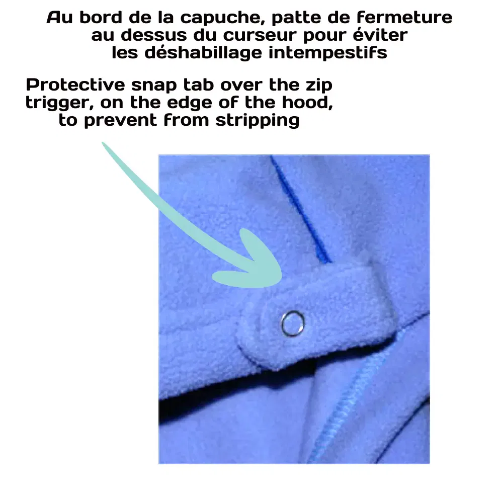 fermeture dos avec patte de protection mode-confort