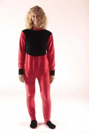 Two-tone velvet onesie