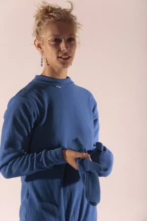 Adult blue fleece onesie