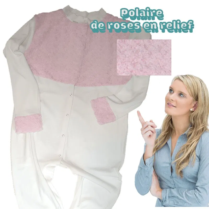 Velvet onesie with embossed roses