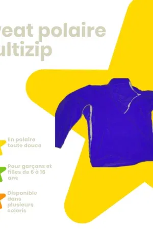 Multizip fleece sweatshirt