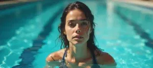Femme dans piscine