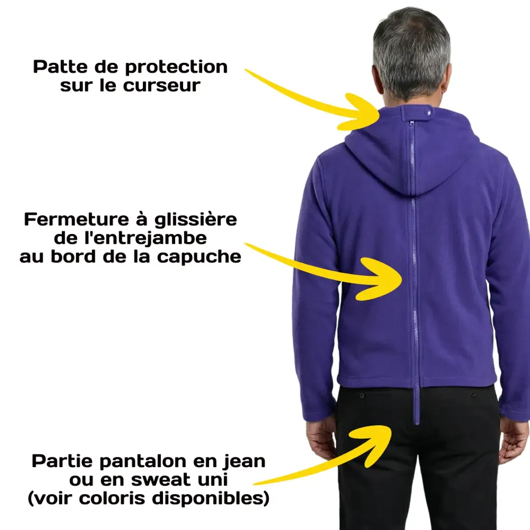 Combinaison anti-déshabillage unie unisexe adulte – Image 2