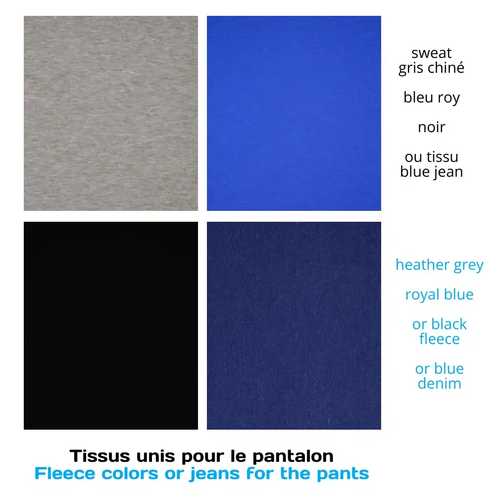 Coloris pour le pantalon de la combinaison