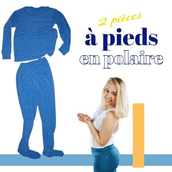 Two-piece pajamas with feet