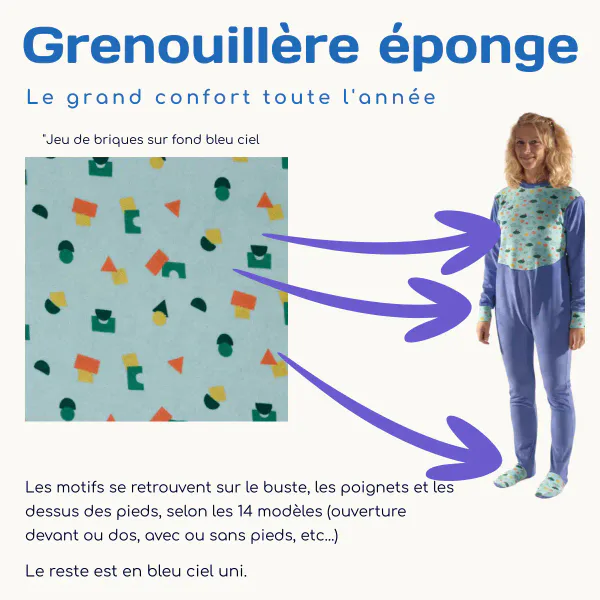 grenouillère éponge fantaisie adulte