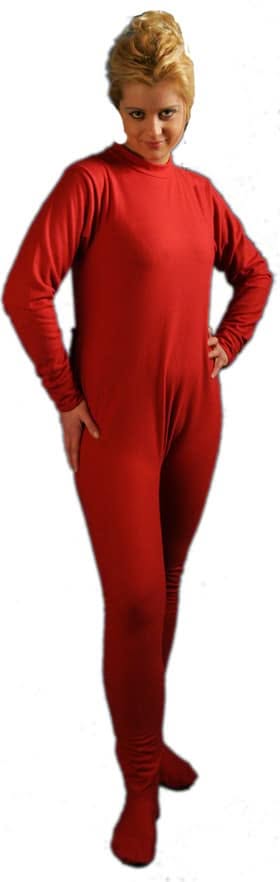 Grenouillère adulte polaire rouge pour incontinence – vue complète
